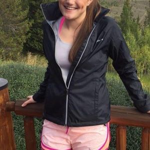 Black Columbia zip up rain jacket- size small